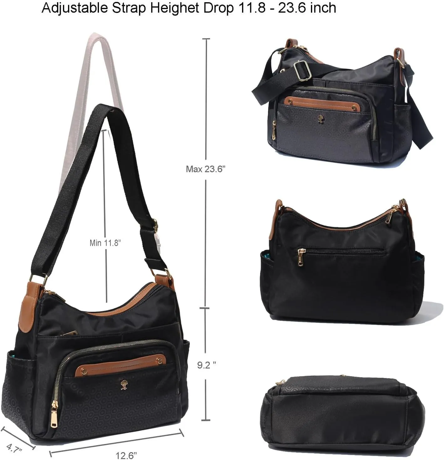 Women Crossbody Bag Shoulder Handbag Multiple Pockets Bag Ladies Messenger Bag Purse Fashion Tote