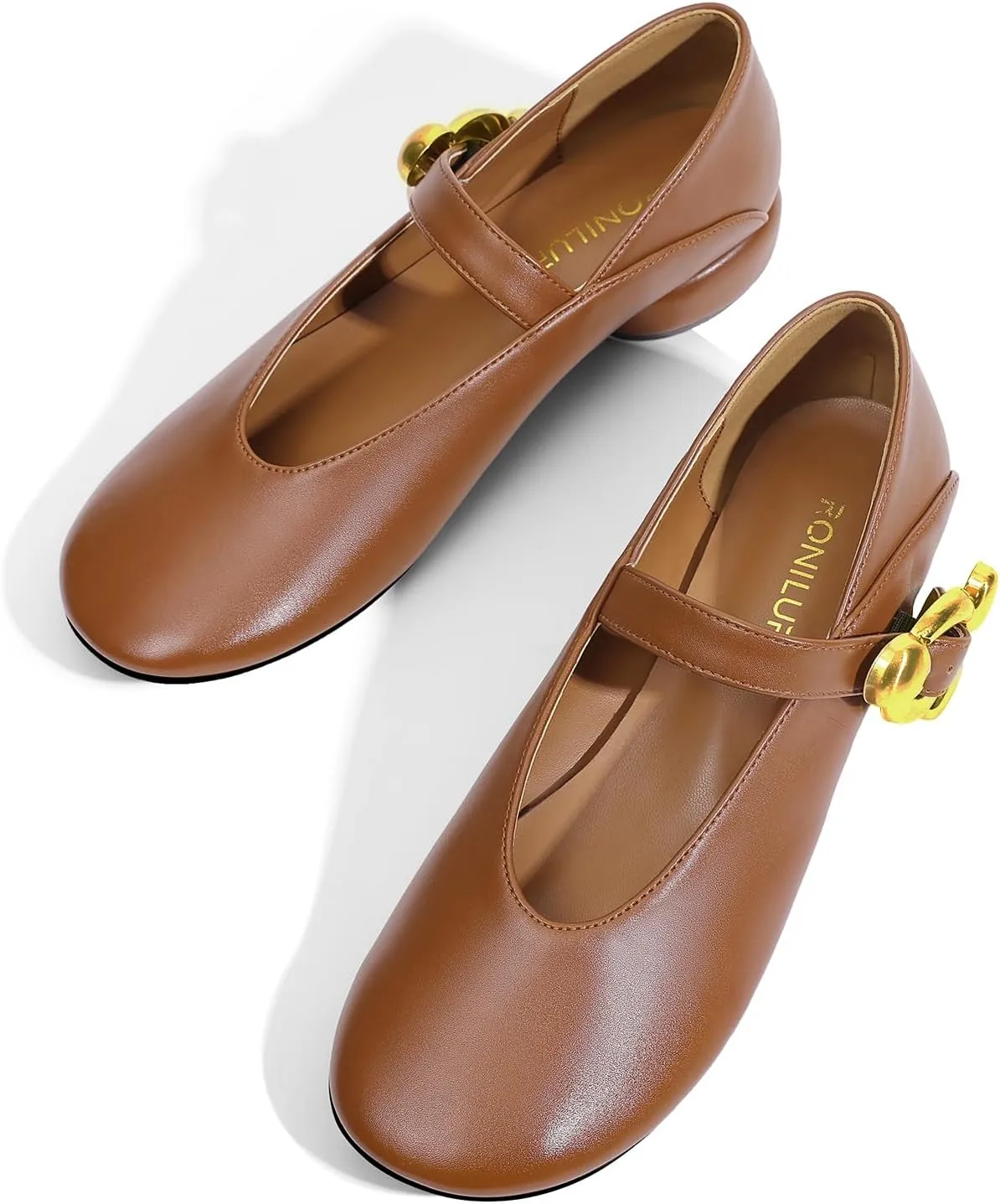 Women Mary Jane Shoes Pumps Chunky Comfortable Low Heels Closed Round Toe Dress Work Wedding Shoes