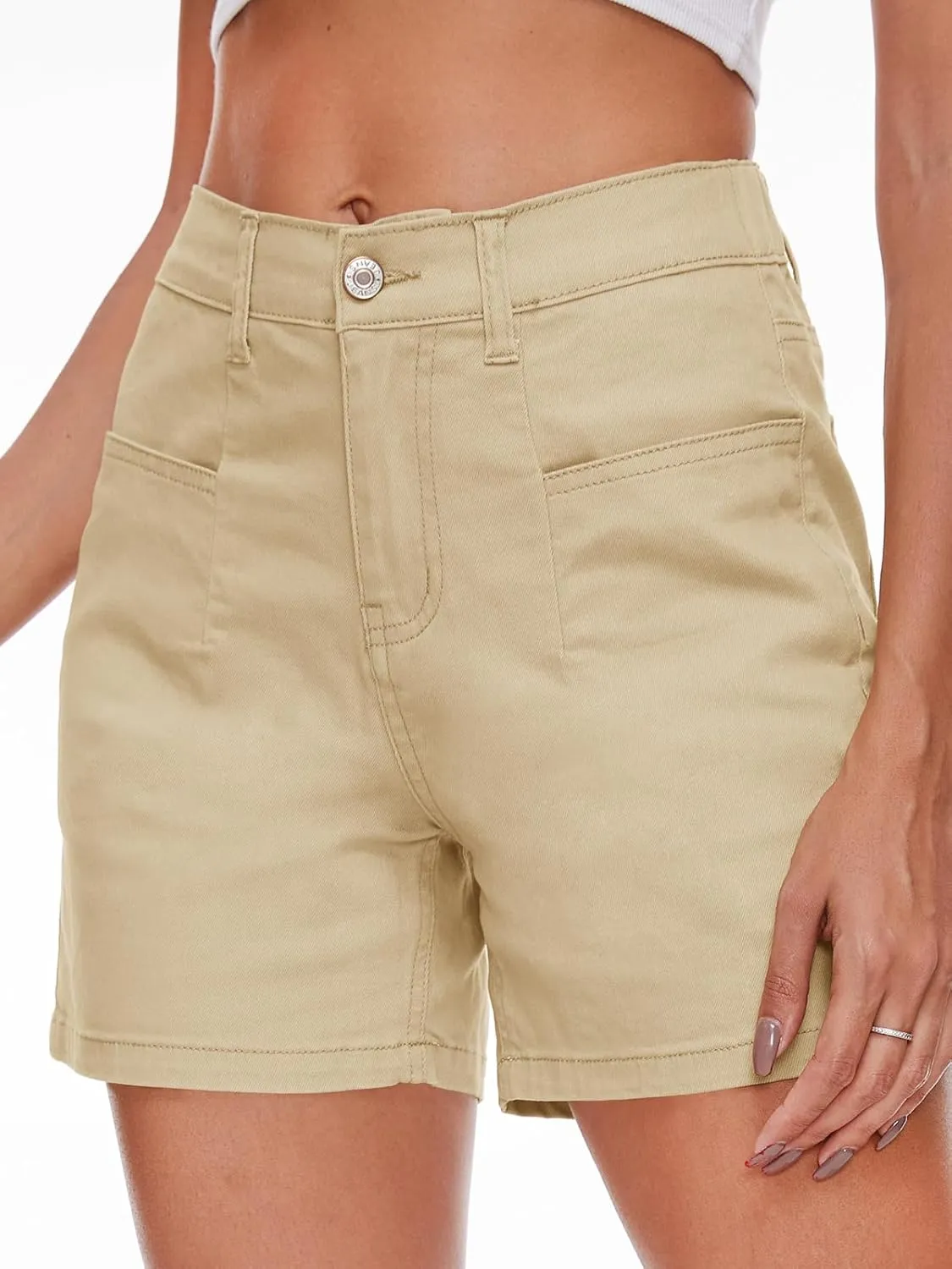 Women Stretchy Jean Shorts High Waisted Denim Shorts for Women Chino Cargo Shorts Women's Summer Jorts