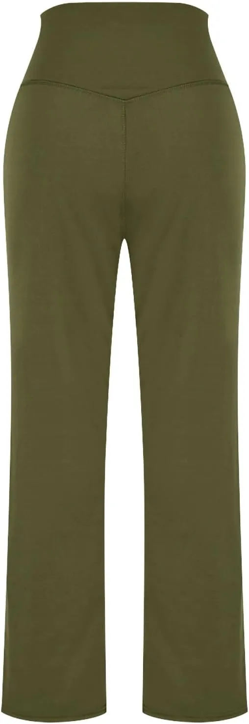 Women Yoga Capri Pants 2025 High Waist Solid Pant Wide Leg Workout Crop Summer Pants for Casual, Travel, Exercise