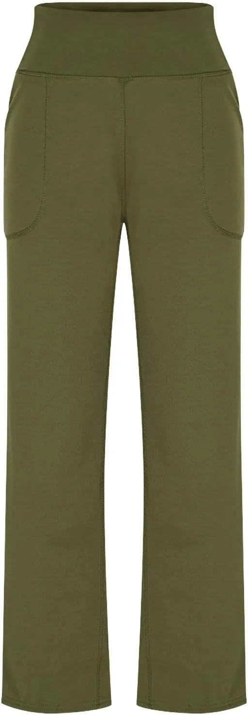 Women Yoga Capri Pants 2025 High Waist Solid Pant Wide Leg Workout Crop Summer Pants for Casual, Travel, Exercise