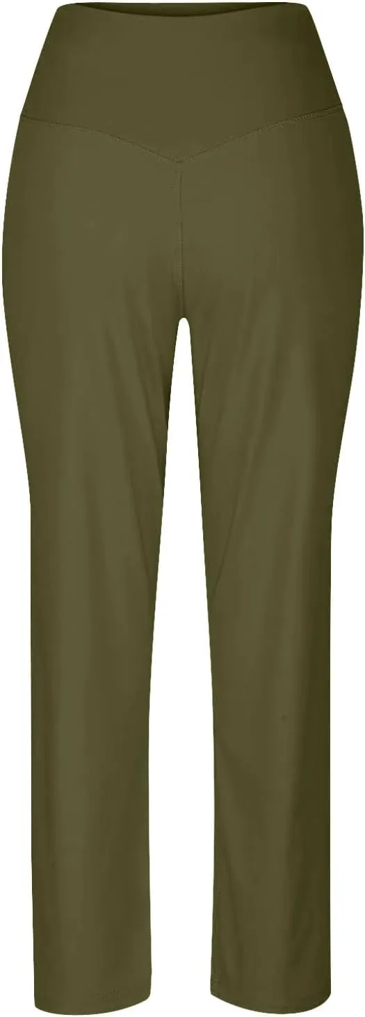 Women Yoga Capri Pants 2025 High Waist Solid Pant Wide Leg Workout Crop Summer Pants for Casual, Travel, Exercise