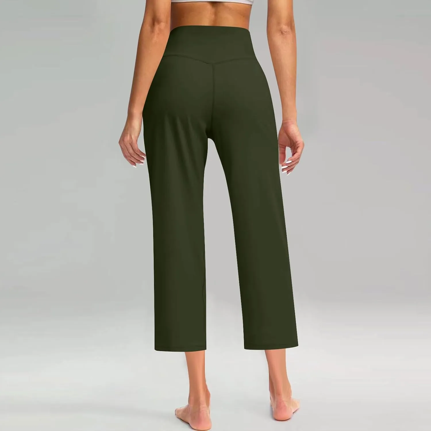 Women Yoga Capri Pants 2025 High Waist Solid Pant Wide Leg Workout Crop Summer Pants for Casual, Travel, Exercise