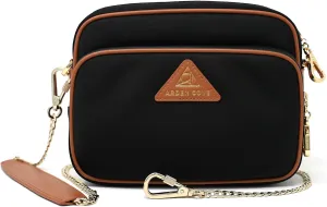 Womens Anti-Theft Water-Proof Travel Crossbody Bag with Locking Clasps Chain Strap
