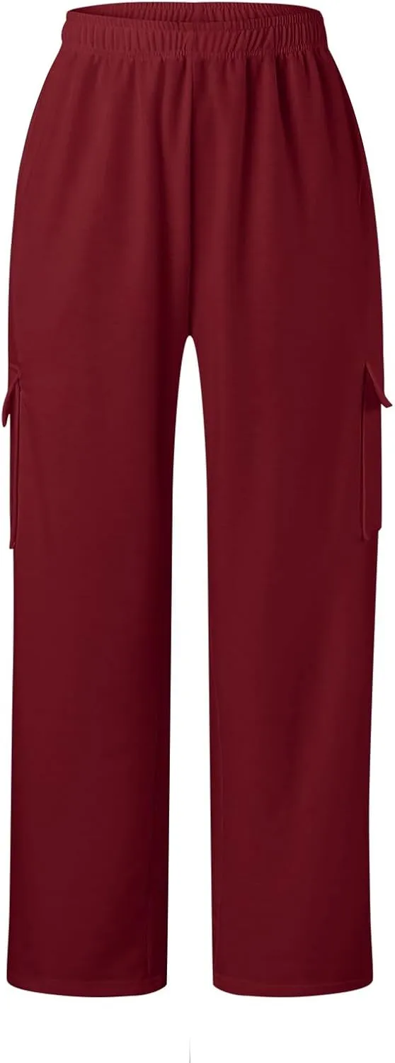 Women's Cotton Linen Summer Lightweigt Palazzo Pants Low Waist Baggy Stretchy Loose Fit Palazzo Pants Work Business