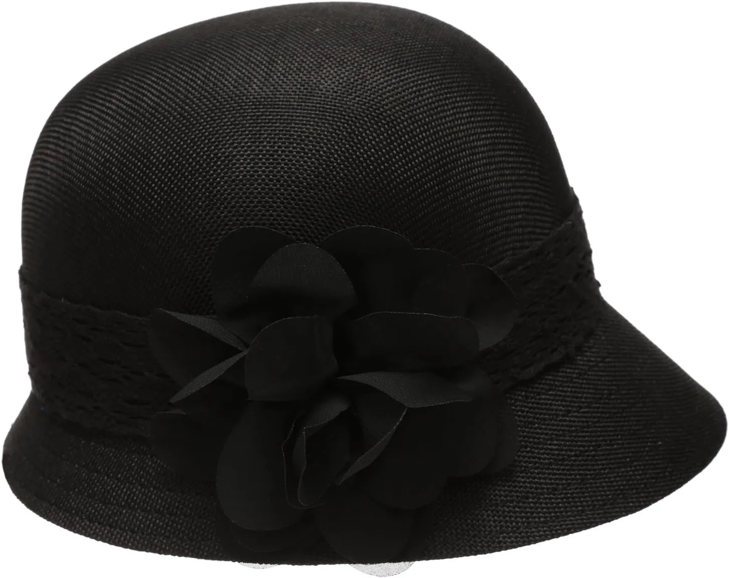 Women's Gatsby Linen Cloche Hat with Lace Band and Flower