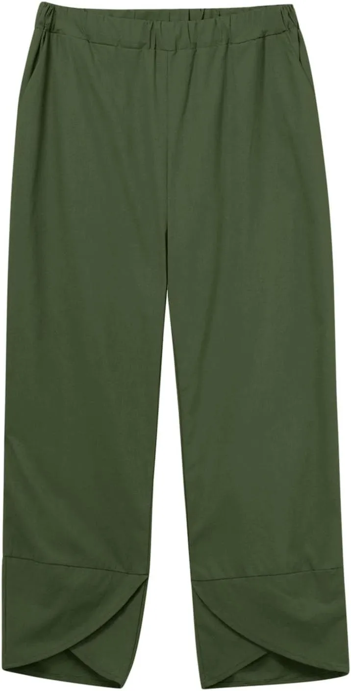 Womens Linen Sets 2 Piece Oversized 3/4 Length Sleeve Comfy Shirts Summer V Neck Loose Wide Leg Pants with Pockets