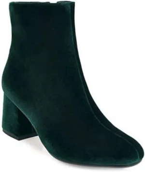 Women's Retro Dressy Ankle Boots Square Toe Zipper Velvet Lined Booties Chunky Mid Heel Short Boot
