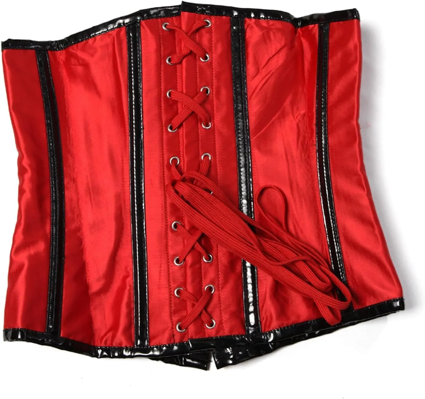 Women's Steampunk Faux Leather Bustier Halter Shoulder Straps Underbust Corset Top