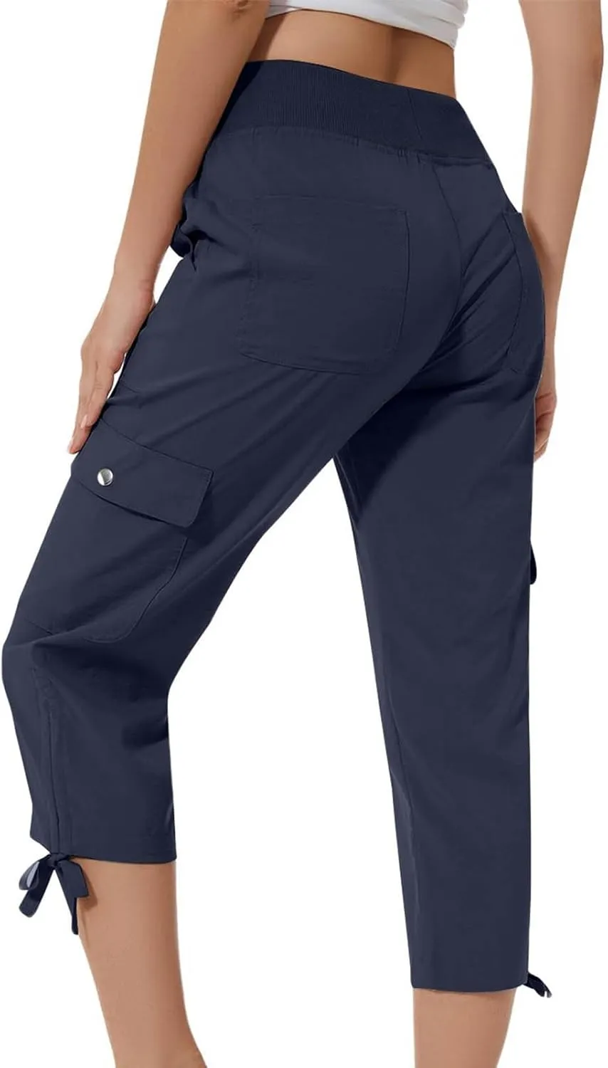 Womens Summer Pants Plus Size Loose Athletic Elastic Waist Casual Jogging Capri Pants Comfortable Yoga Clothing 2025