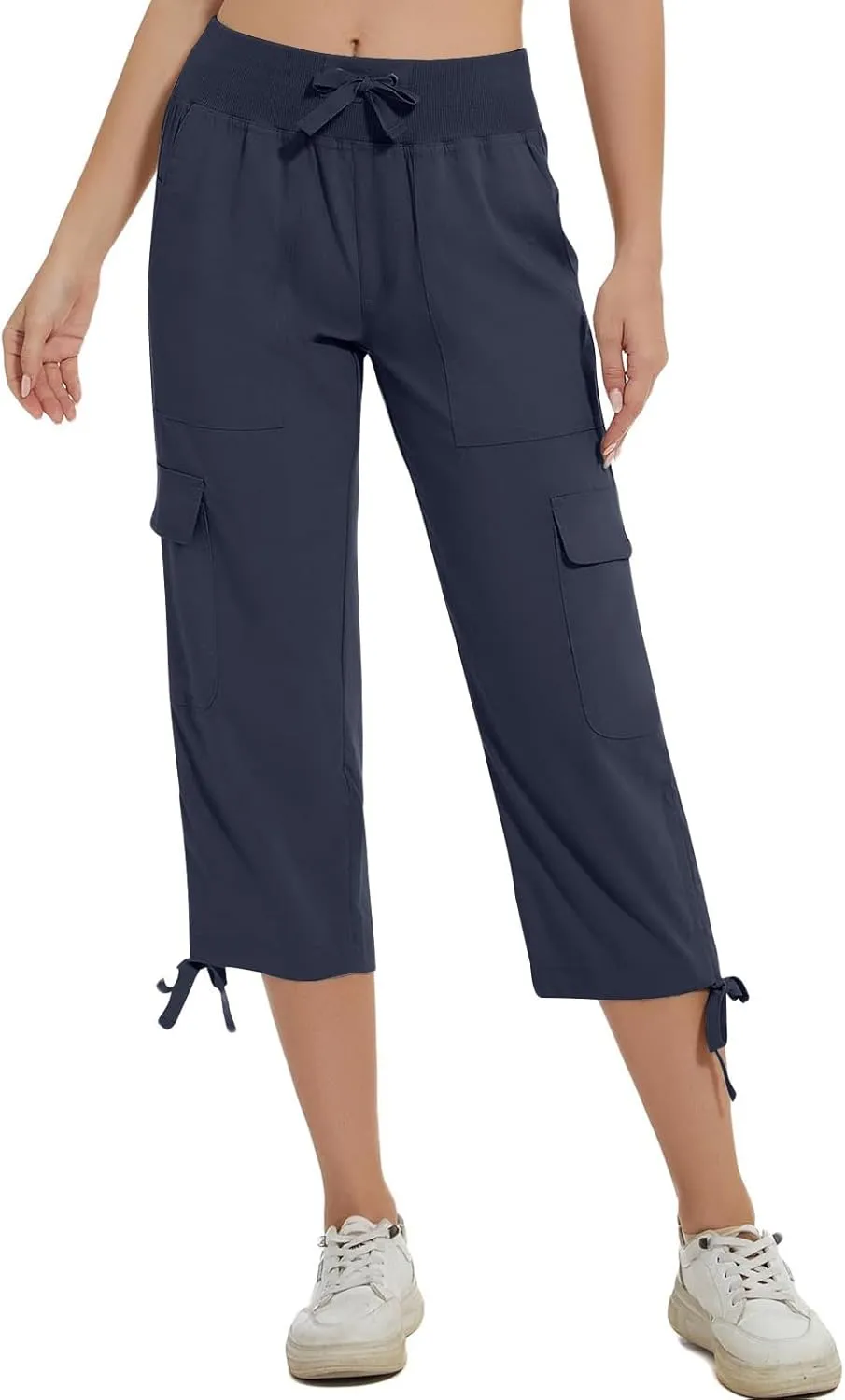 Womens Summer Pants Plus Size Loose Athletic Elastic Waist Casual Jogging Capri Pants Comfortable Yoga Clothing 2025