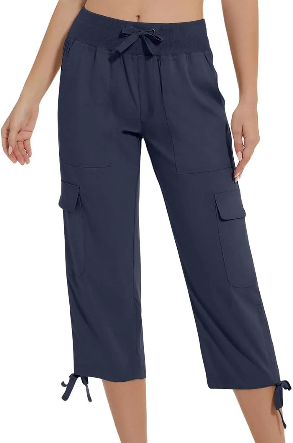 Womens Summer Pants Plus Size Loose Athletic Elastic Waist Casual Jogging Capri Pants Comfortable Yoga Clothing 2025