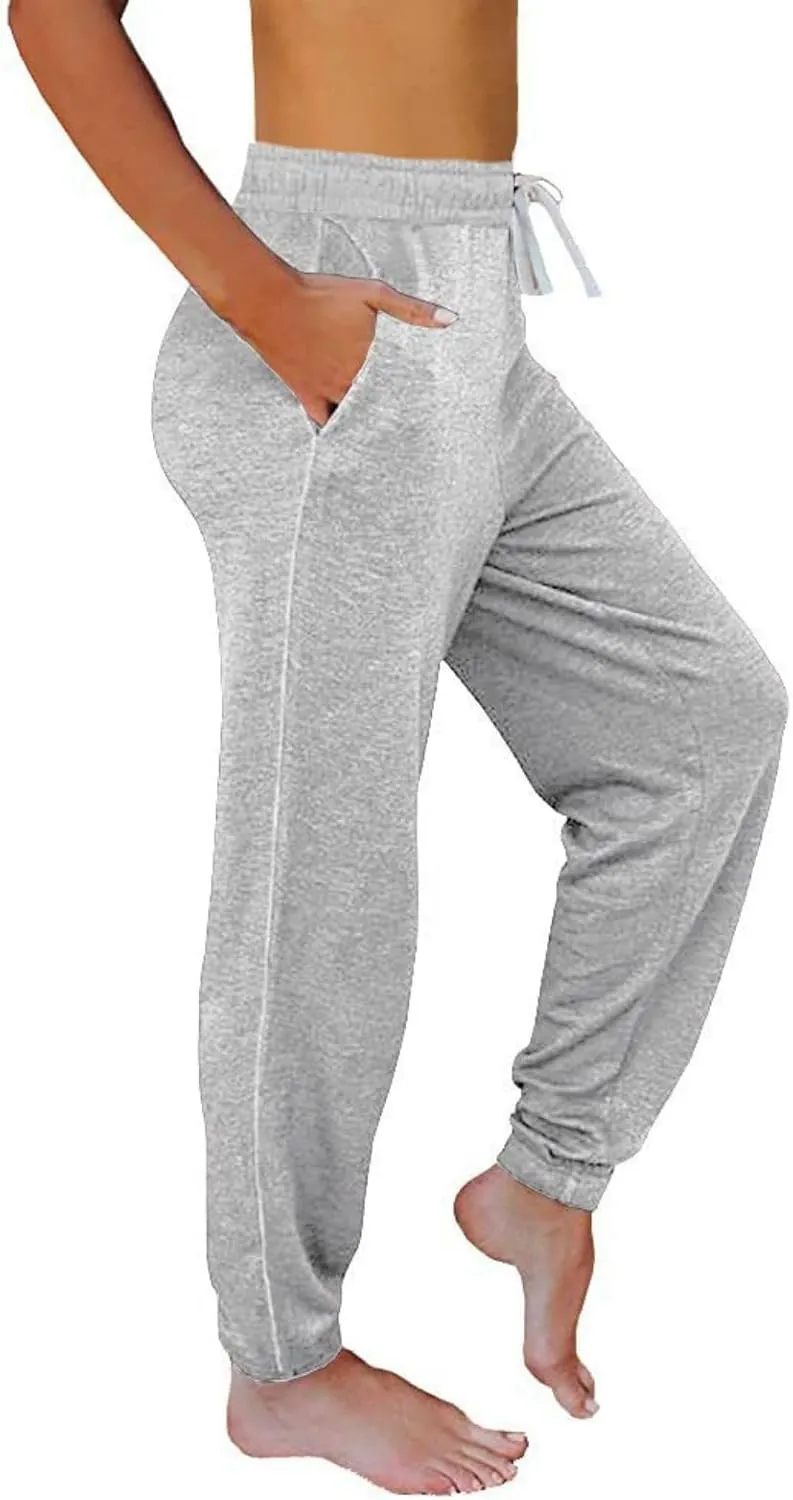 Womens Sweatpants Baggy Comfy Lounge Pants Drawstring High Waist Elastic Trousers Cropped Jogger Running Pants 2025