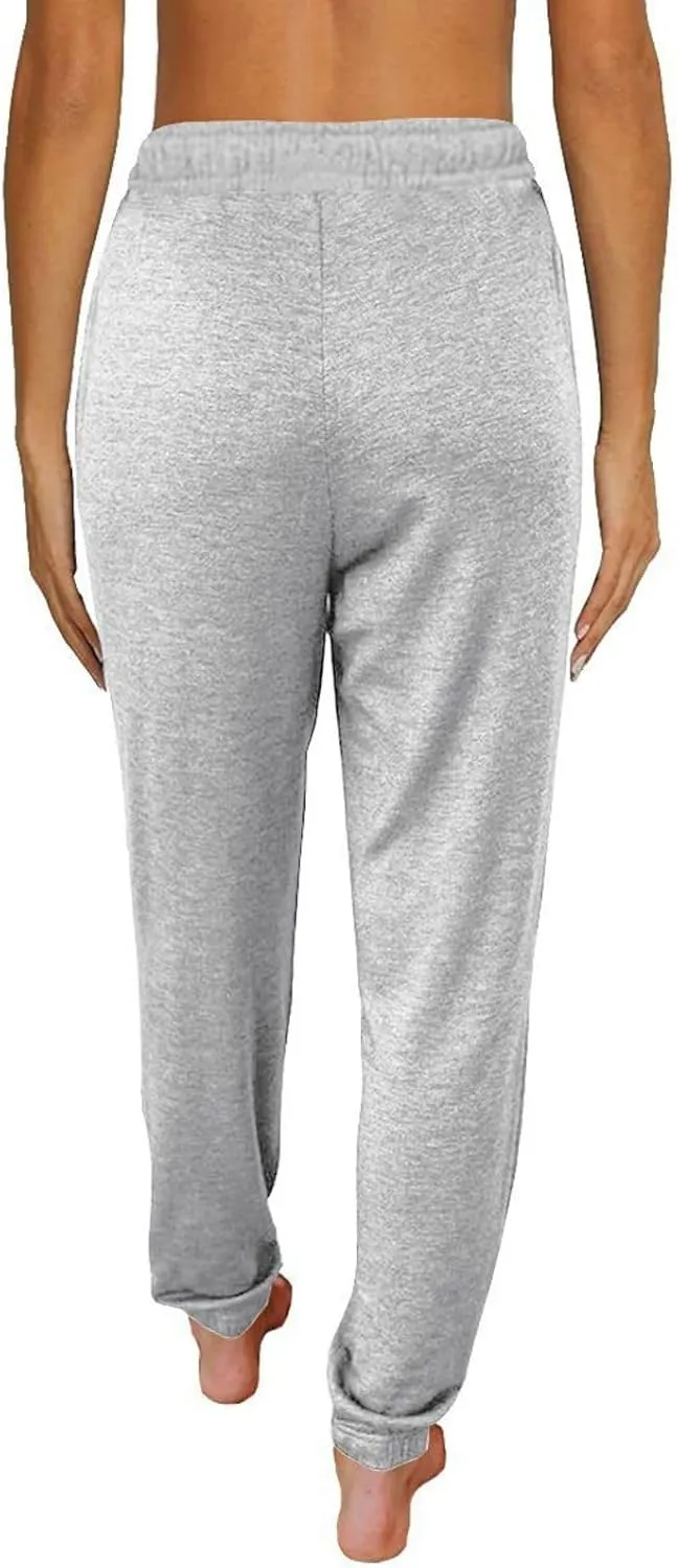 Womens Sweatpants Baggy Comfy Lounge Pants Drawstring High Waist Elastic Trousers Cropped Jogger Running Pants 2025