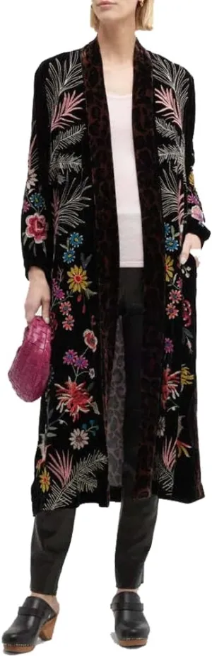 Women's Tiarei Velvet Bishop Sleeve Kimono Coat