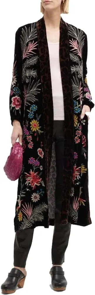 Women's Tiarei Velvet Bishop Sleeve Kimono Coat