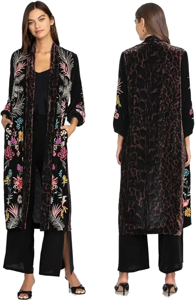Women's Tiarei Velvet Bishop Sleeve Kimono Coat
