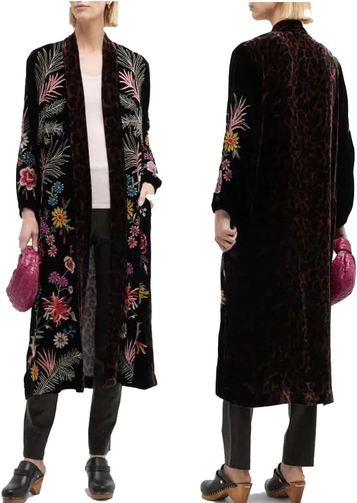 Women's Tiarei Velvet Bishop Sleeve Kimono Coat