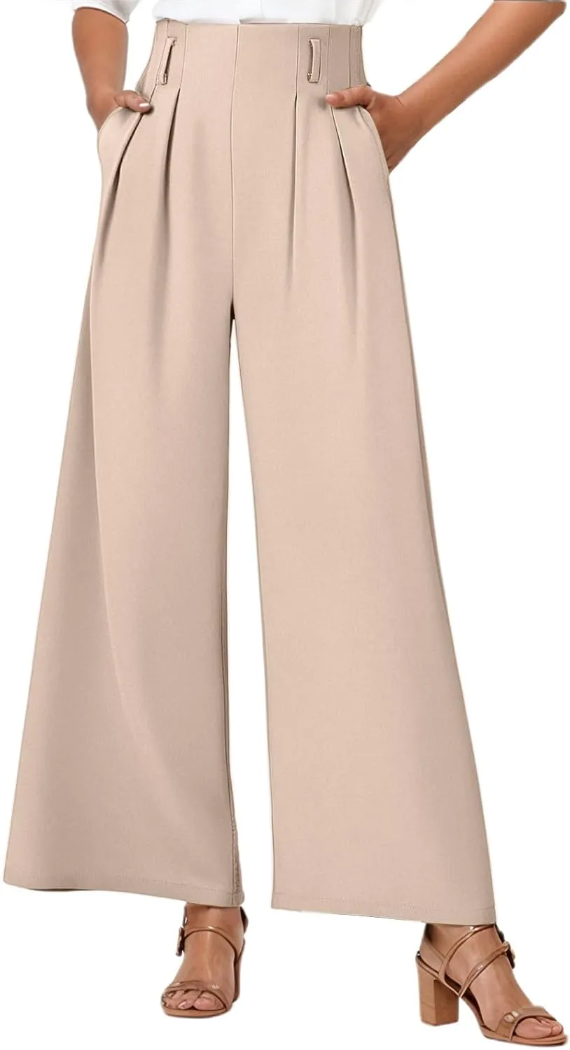 Women's Wide Leg Pants Women's Casual Plus Size Pants Capri Lightweight Spring Summer for Women Ladies Pinstripe