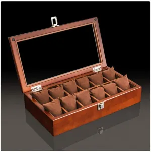 Wood Watch Display Box Organizer Black Top Watch Wooden Case Fashion Watch Storage Packing Gift Boxes Jewelry Case (Color : 12 Slots) (12 Slots)