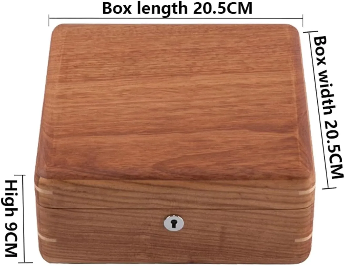 Wooden Watch Box Watch Storage Box With Lock Men And Women Universal Watch Storage Box 20.5 * 20.5 * 9CM(Light)