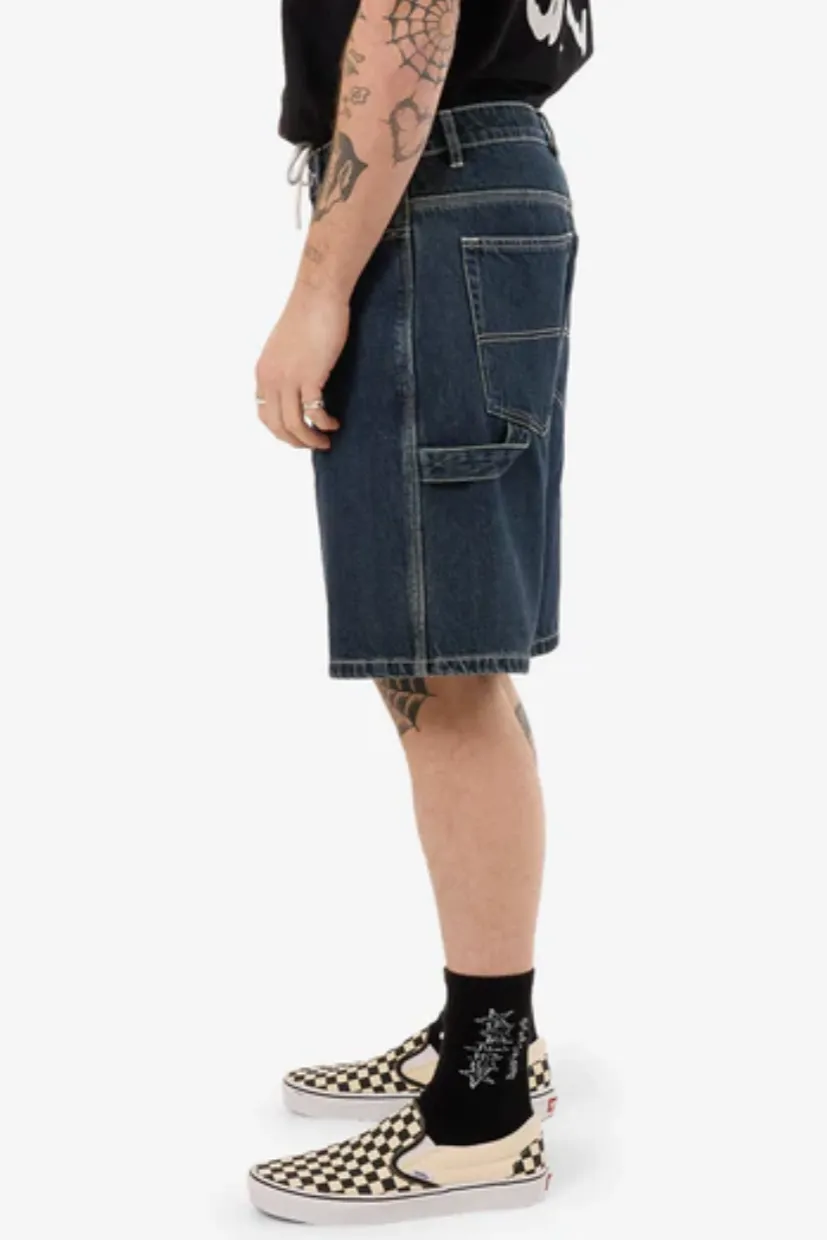 WORSHIP SUPPLIES CARPENTER JEAN SHORT - DIRTY MIDNIGHT BLUE
