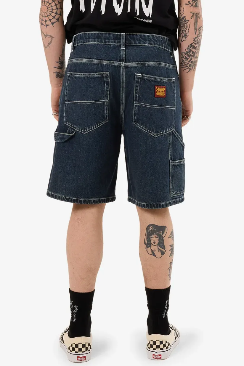 WORSHIP SUPPLIES CARPENTER JEAN SHORT - DIRTY MIDNIGHT BLUE