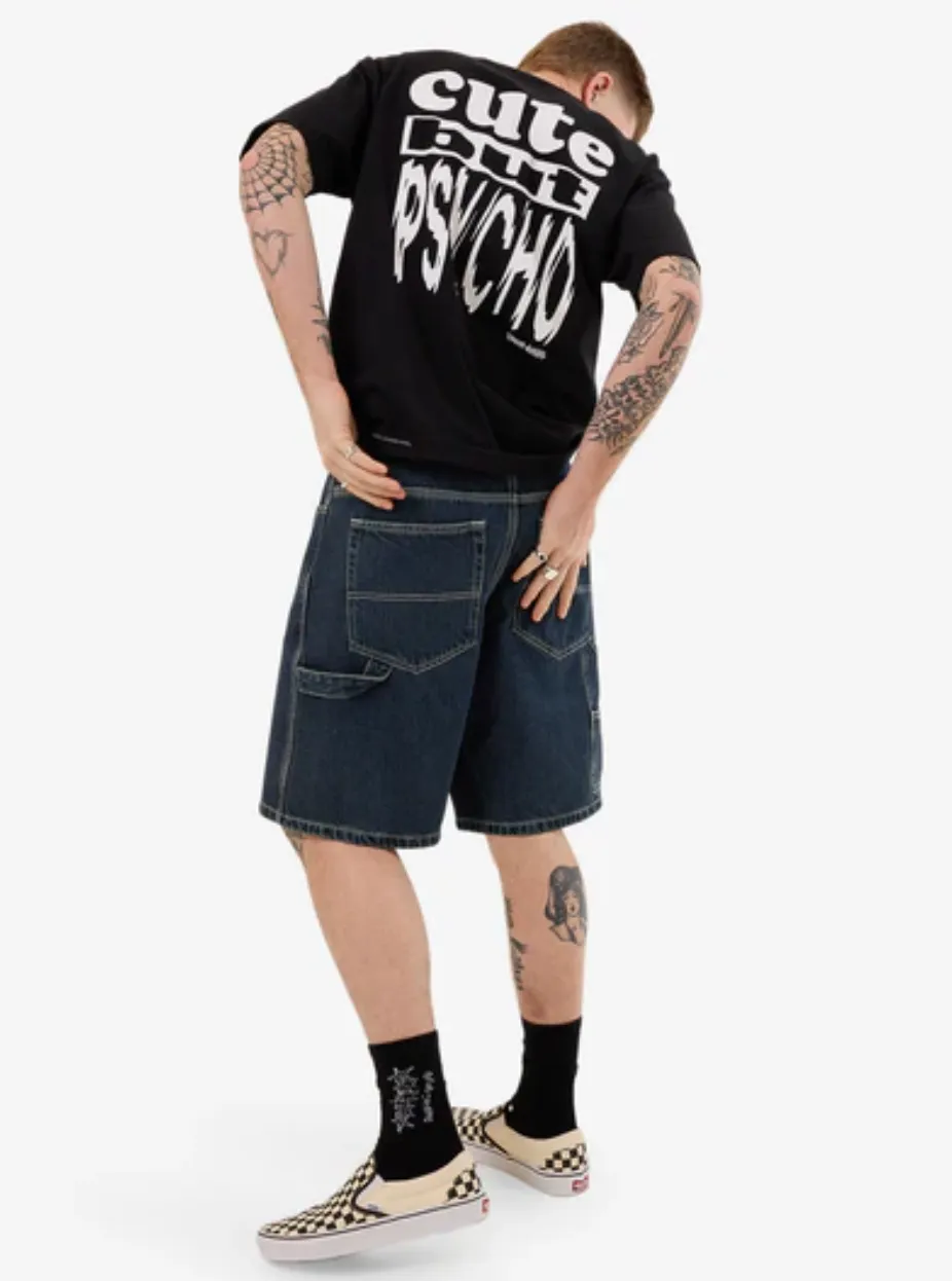 WORSHIP SUPPLIES CARPENTER JEAN SHORT - DIRTY MIDNIGHT BLUE