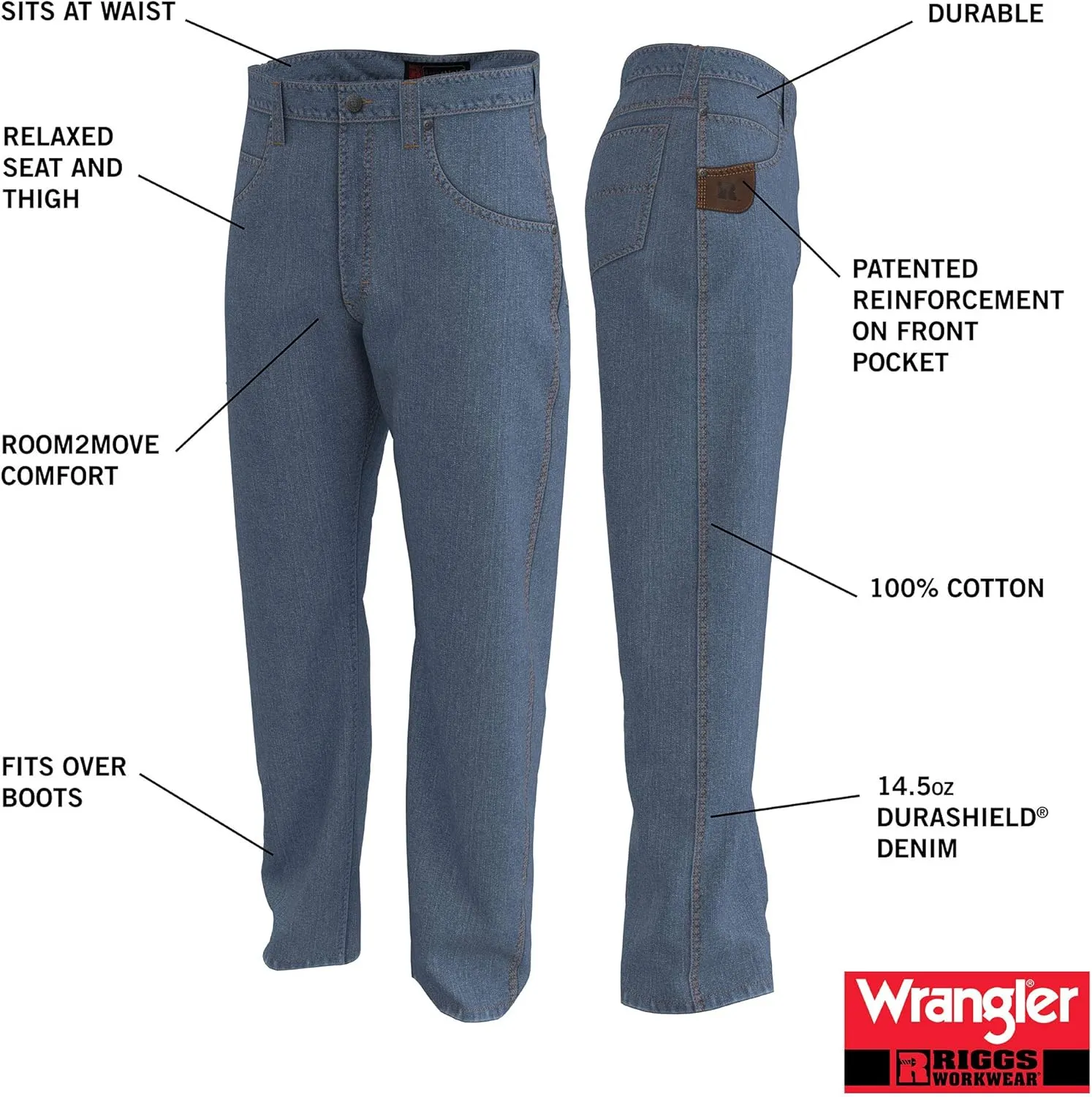Wrangler Men's Riggs Workwear Advanced Comfort Five Pocket Jeans