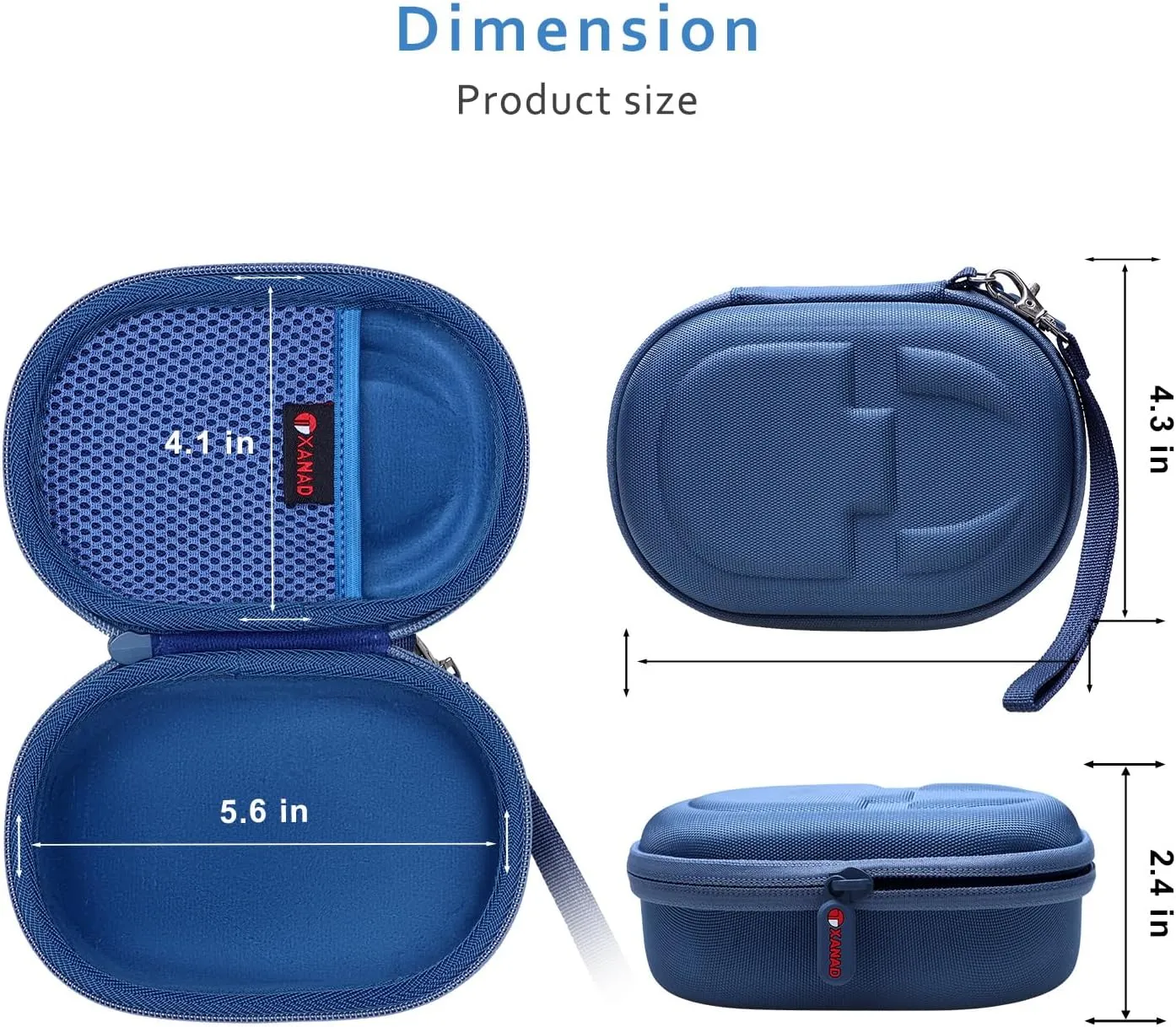 XANAD Hard Case Compatible with JBL Clip 5/Clip 4/Clip 4 Eco or Soundcore Select 4 Go Portable Speaker(Blue)