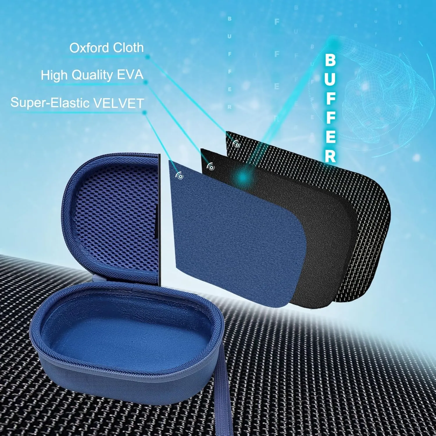XANAD Hard Case Compatible with JBL Clip 5/Clip 4/Clip 4 Eco or Soundcore Select 4 Go Portable Speaker(Blue)