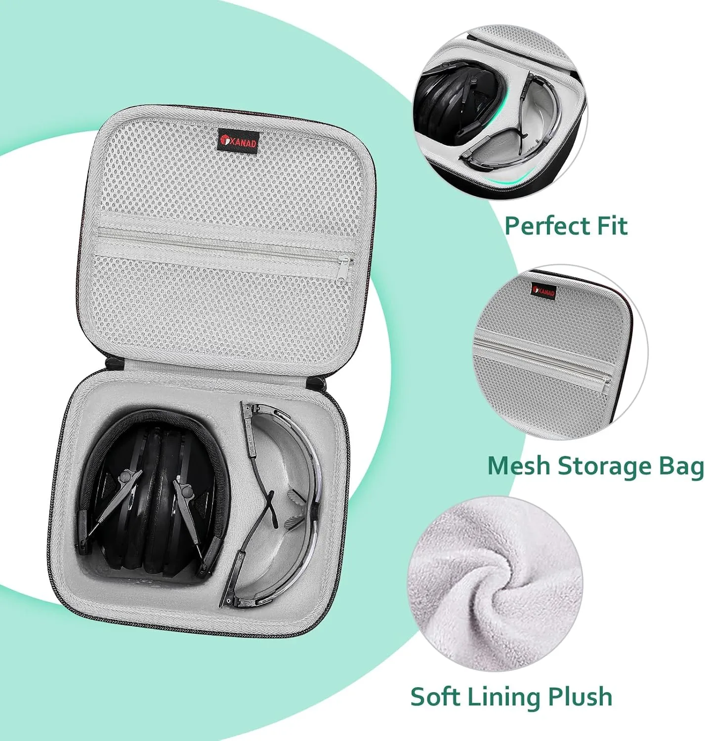 XANAD Hard Case for Walker's Patrior Razor/Howard Leight/Peltor Sport Tactical/Pro For Sho 34dB Ear Shooting Earmuff