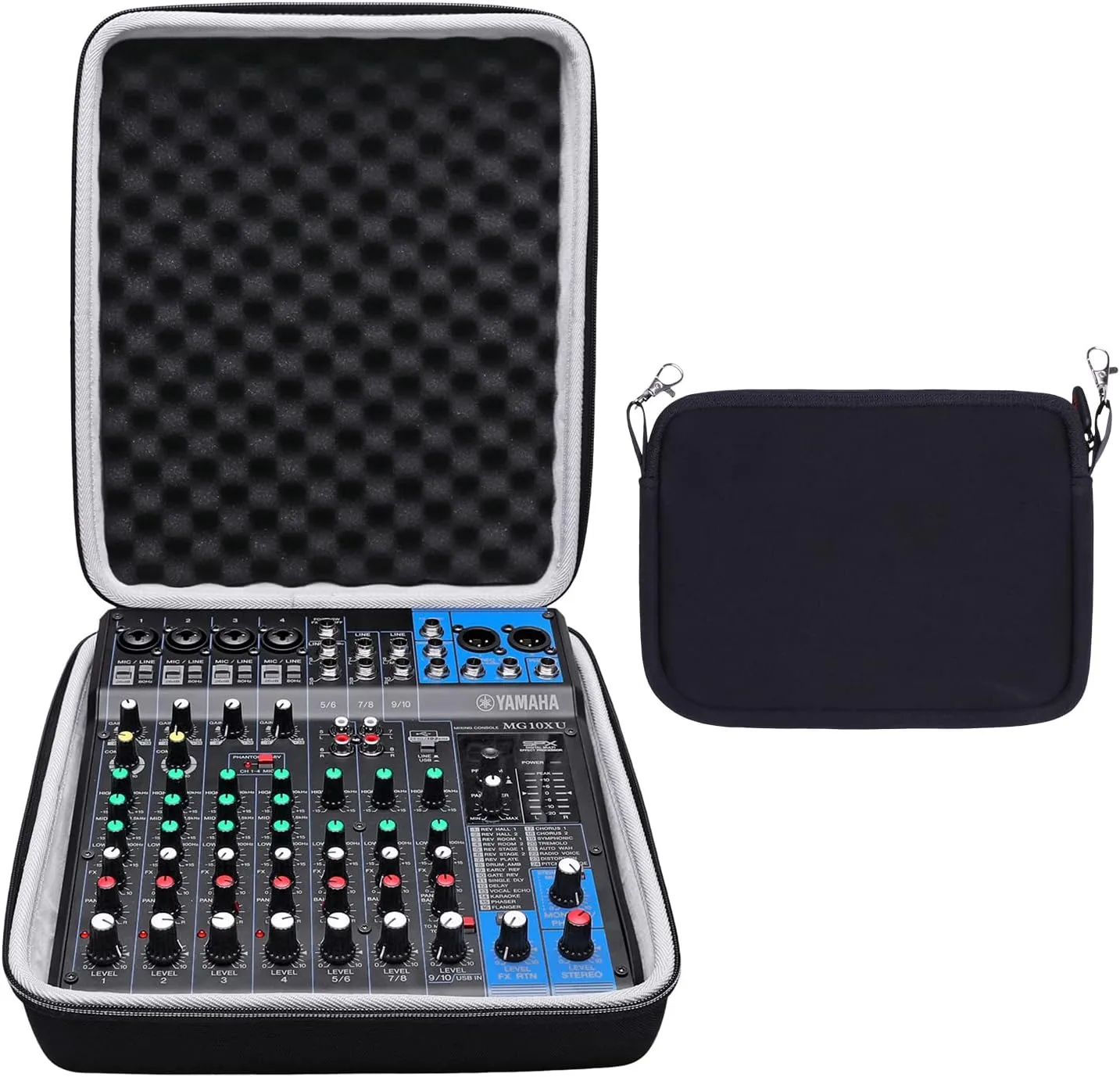 XANAD Hard Case for YAMAHA MG10XU or MG10 or MG0610-Input Stereo Mixer with Small Storage Cover - Carrying Storage Bag