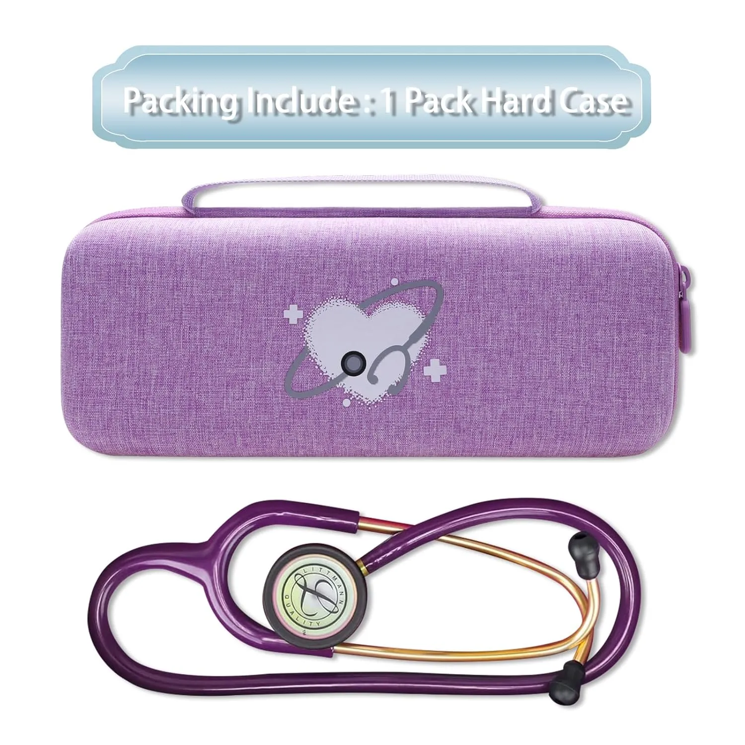 XANAD Stethoscope Case for 3M Littmann Cardiology III,II,IV,3M Littmann Master Cardiology/MDF MDOne Stainless Steel Stethoscope, Extra Pocket for Doctor & Nurse Accessories - Purple