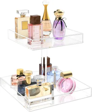 YAGELI Perfume Organizer for Women - Large Capacity 2 Tier Clear Acrylic Perfume Organizer Holder for Vanity, Perfume Stand Organizer for Dresser