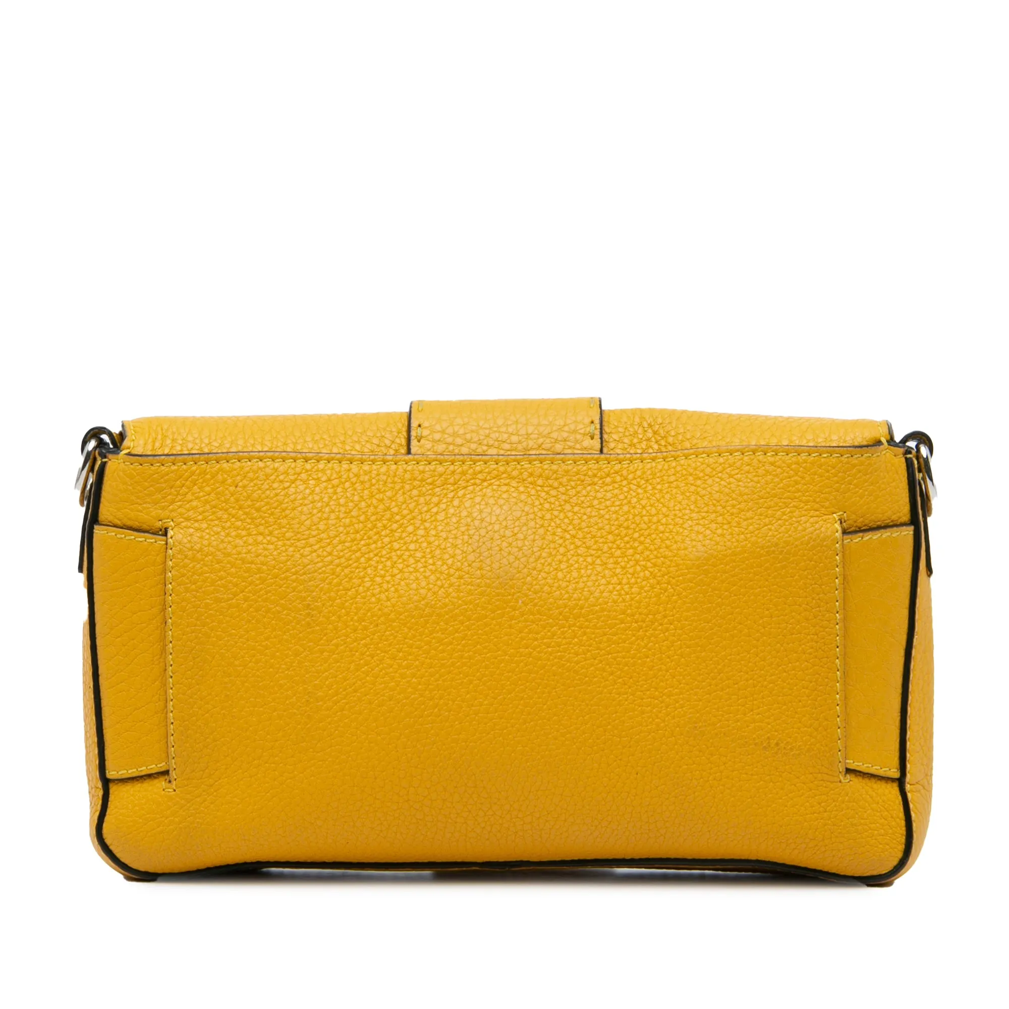Yellow Fendi Selleria Calfskin Convertible Baguette Crossbody