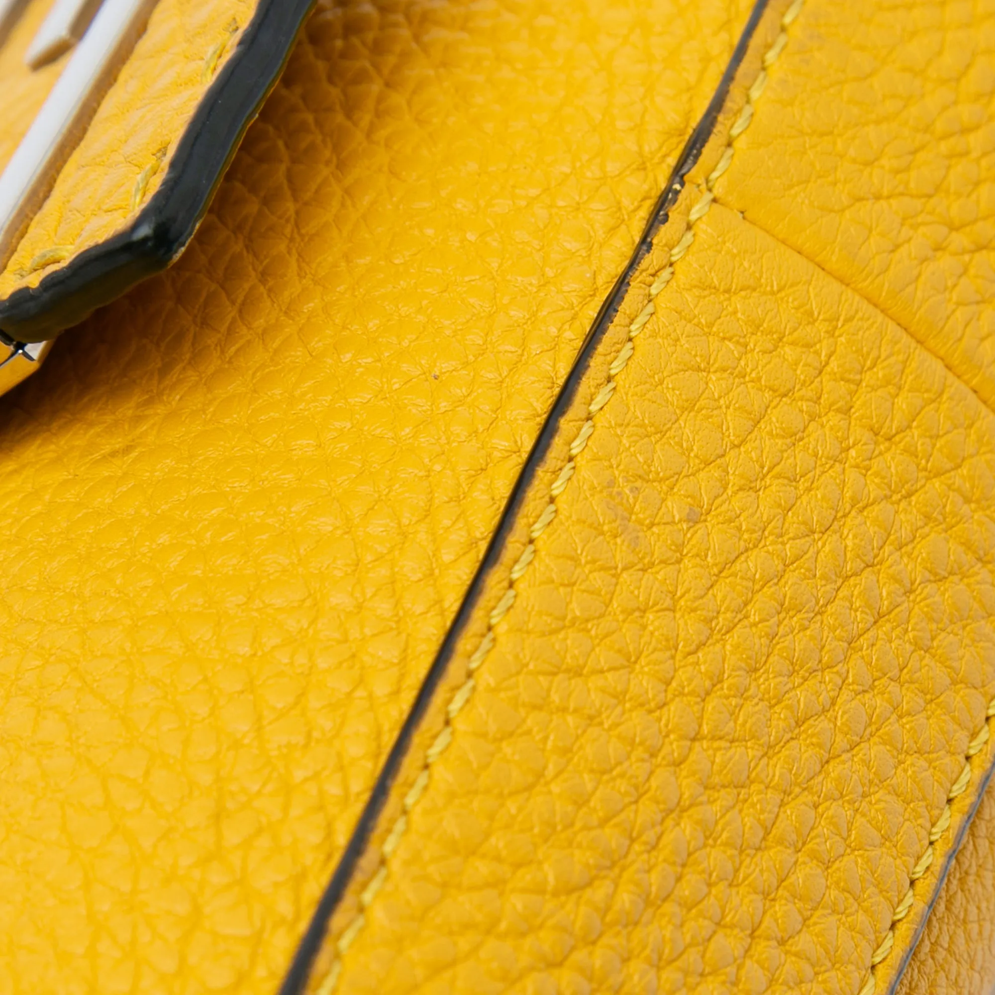 Yellow Fendi Selleria Calfskin Convertible Baguette Crossbody