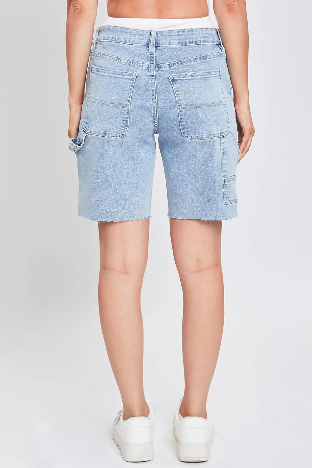 YMI Women's High Rise Denim Carpenter Shorts