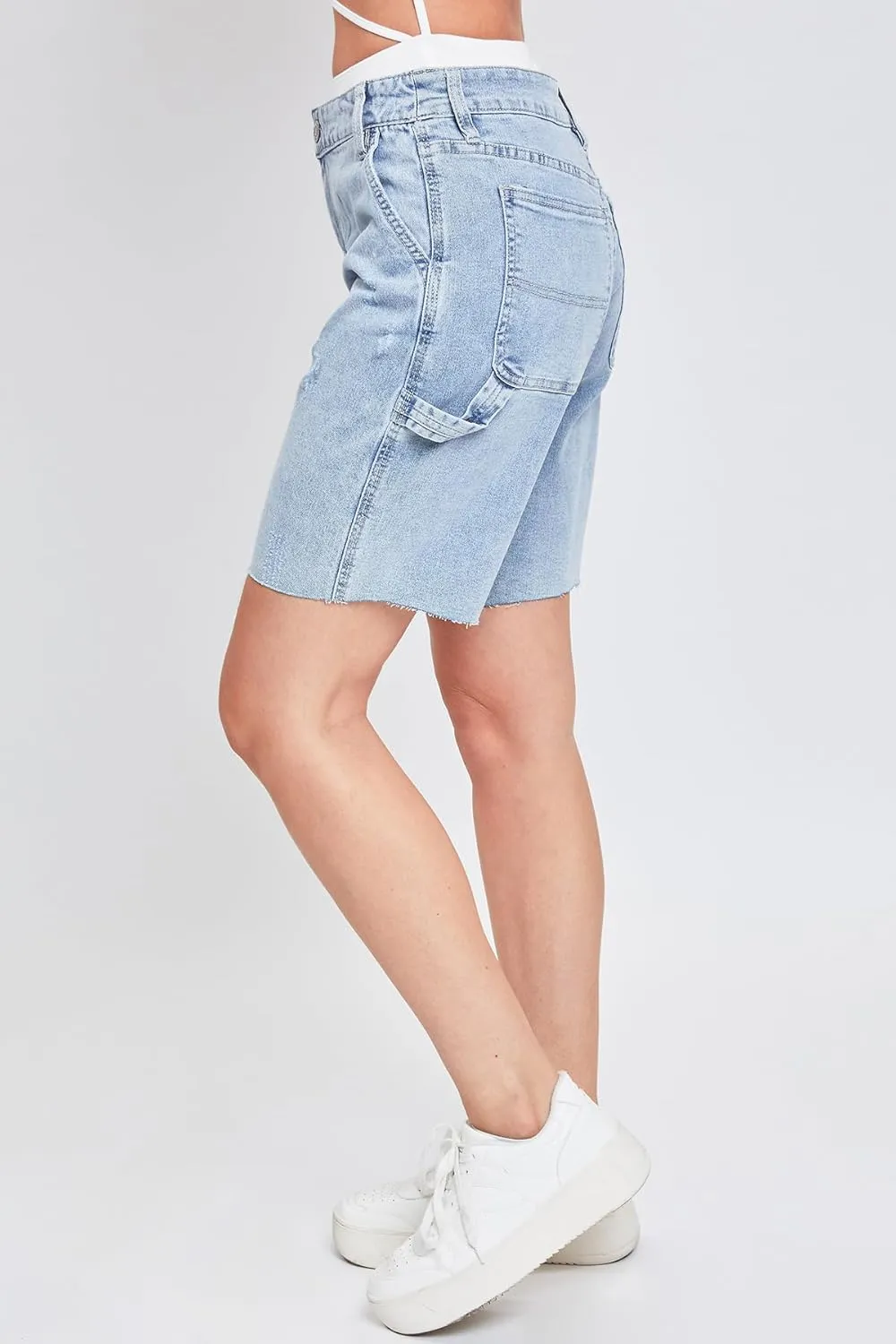 YMI Women's High Rise Denim Carpenter Shorts