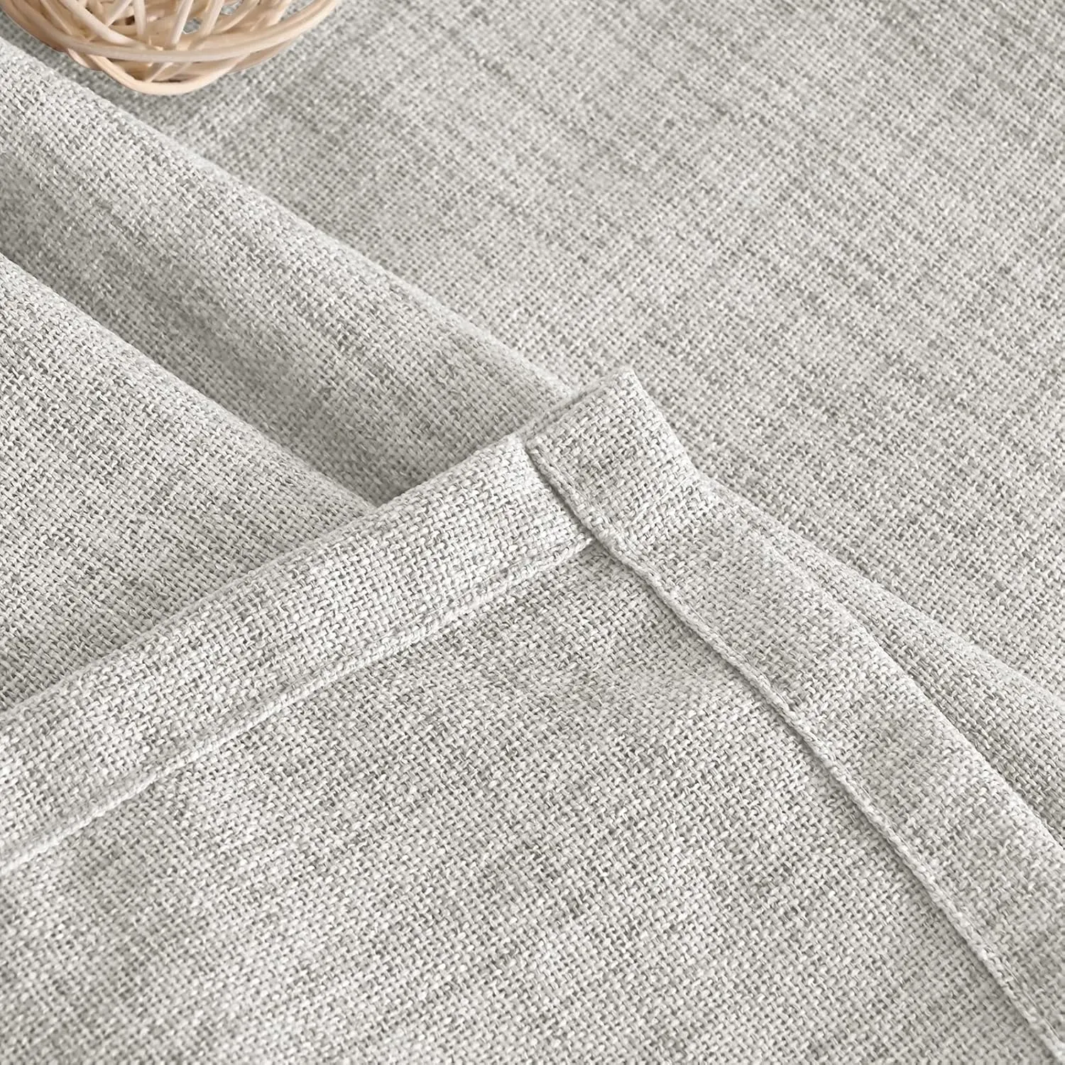 YoungsTex Light Grey Linen Curtains 72 Inch Length for Living Room, Back Tab Light Filtering Semi Sheer Drapes for Dining Room Bedroom Rod Pocket Window Treatments, 52 X 72 Inch, 2 Panels