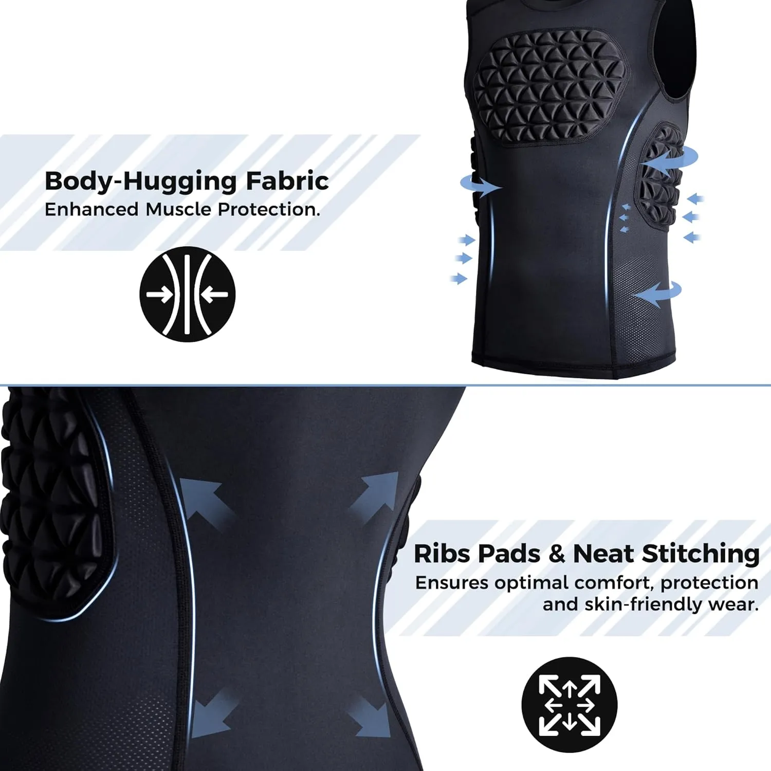 Youth Baseball Chest Rib Protector Padded Compression Shirt Support Softball Football Boys Girls Heart Sternum Guard