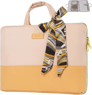 Ytonet 15.6 Inch Laptop Bag, TSA-Friendly Slim Womens Laptop Sleeve Case Compatible for Lenovo, HP, Dell, Asus Notebook, Fits for Business, Work, Daily Use, Yellow