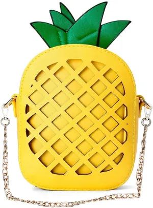 yuboo Women's Pineapple Purse, Summer Pineapple Bag Yellow Crossbody Shoulder Bag Novelty Purse for Hawaiian Tropical Accessories for Women