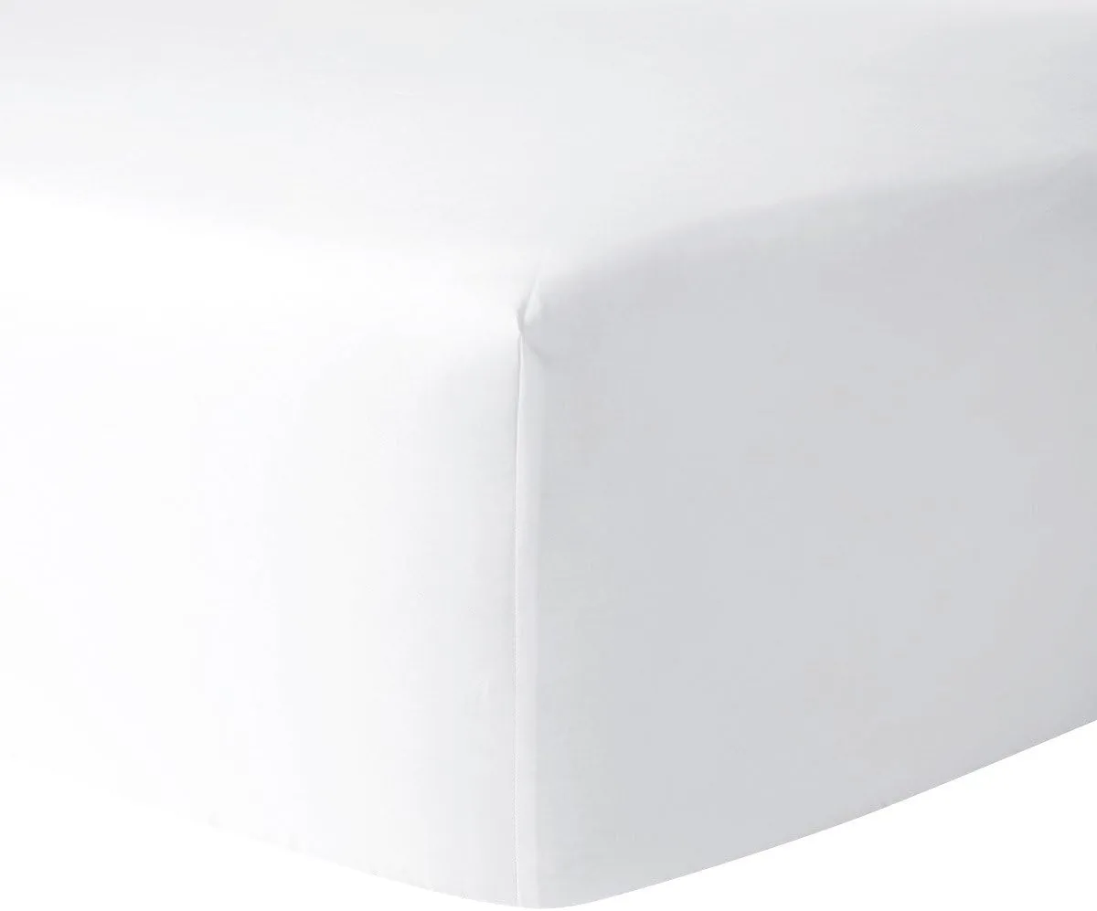 Yves Delorme - Athena Blanc (White) Queen Fitted Sheet - Luxury Fitted Sheet from France.