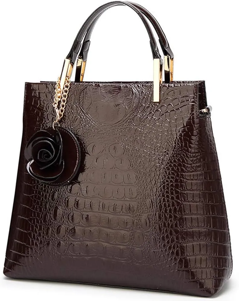 ZiMing Womens Handbags Glossy Patent Leather Top Handle Handbag Tote Bags Satchel Ladies Premium Shoulder Bag Crossbody Bag