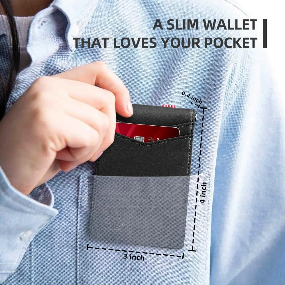 Zitahli Wallet for Men-6 Slots ID Window-Mens Wallets-Slim Wallet Classic Spring Money Clip RFID Blocking-Gift for Men