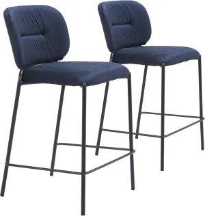 Zuo Plat Collection Counter Stool Blue