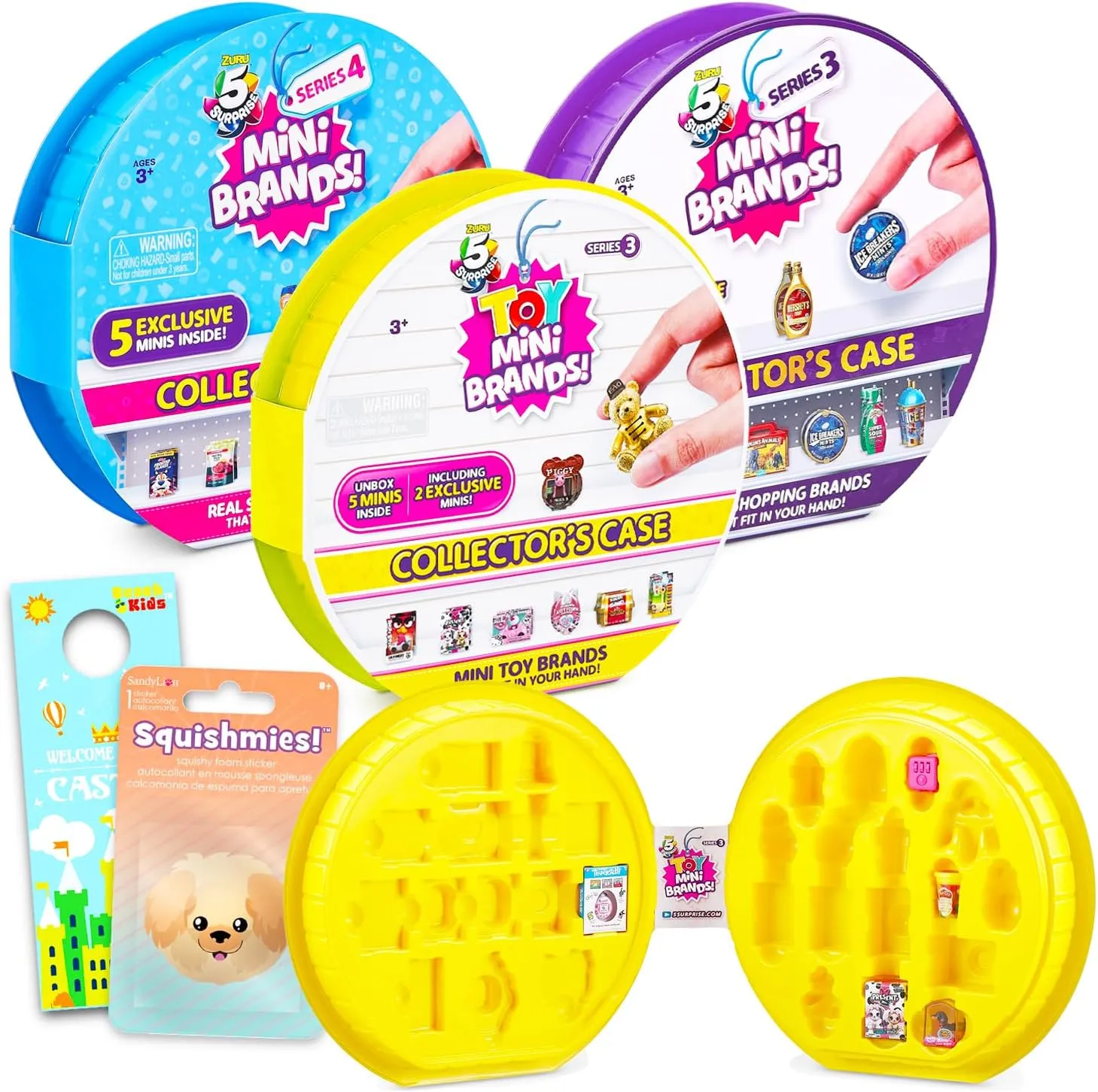 Zuru 5 Surprise Mini Brands Collector's Case Set - Bundle of Surprise Mini Toys, Miniature Figures, Stickers, and More | Collectible Variety Kit